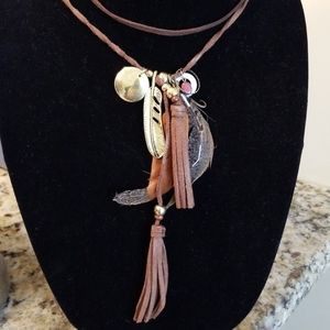Handmade Suede Charm Necklace